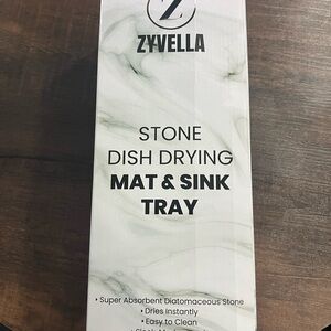 Stone Dish Drying Mat & Sink Tray - White